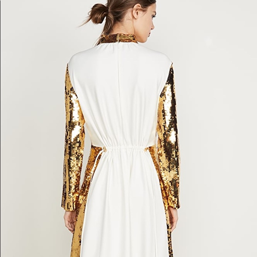 Tibi Ivory/Gold midi NWT XS high neck - Picture 9 of 11